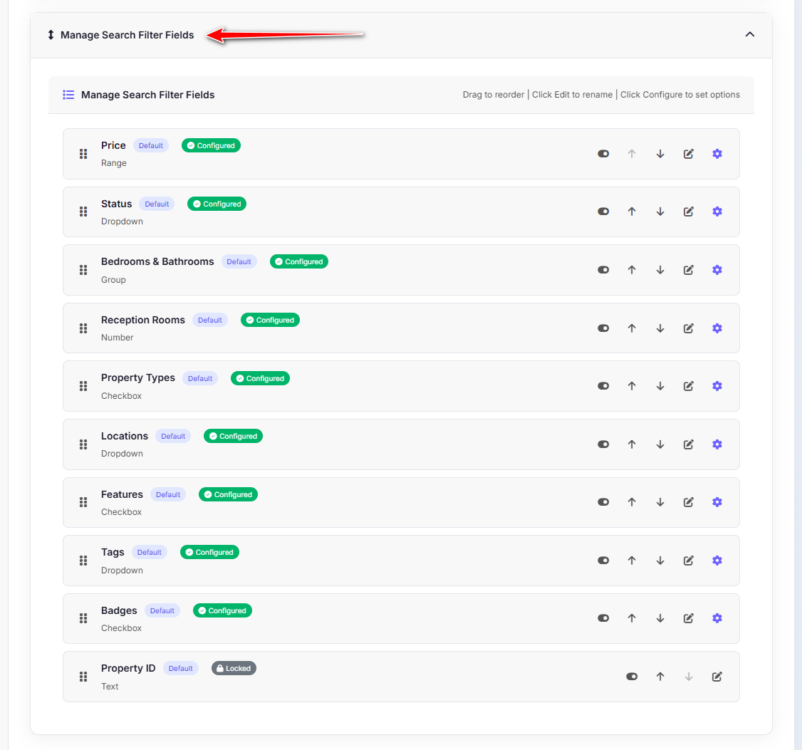 Havenlytics Search Builder visual editor for WordPress property search forms